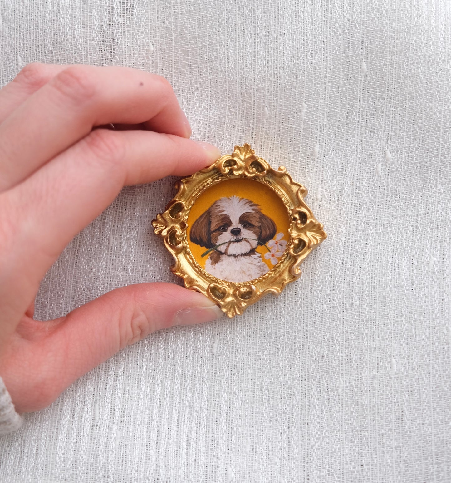 Shih tzu Flower Collection - Miniature Framed Magnet