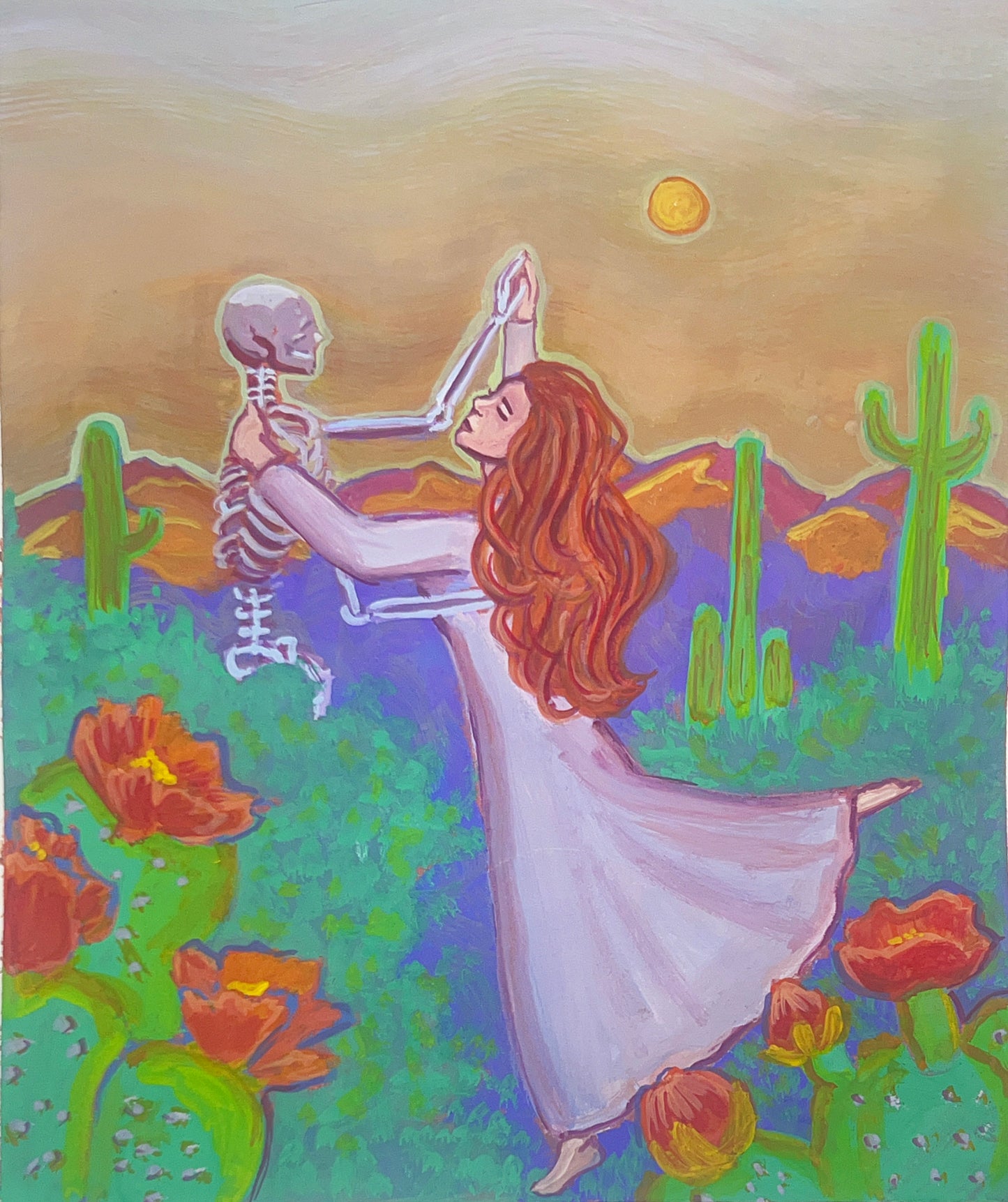 Dancing Skeleton-Rectangle Miniature Framed Magnets