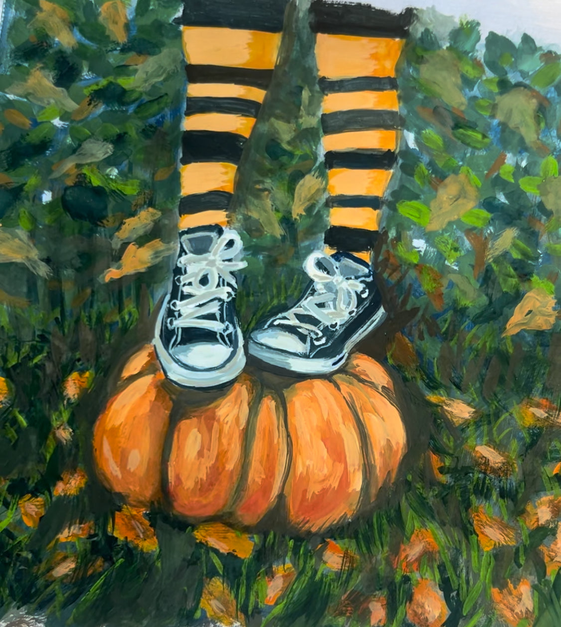 Pumpkin-Rectangle Miniature Framed Magnet