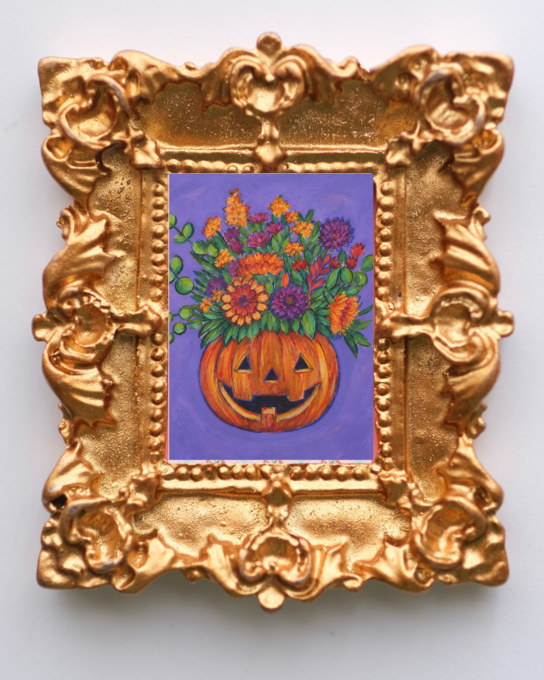 Floral Pumpkin - Art Magnet