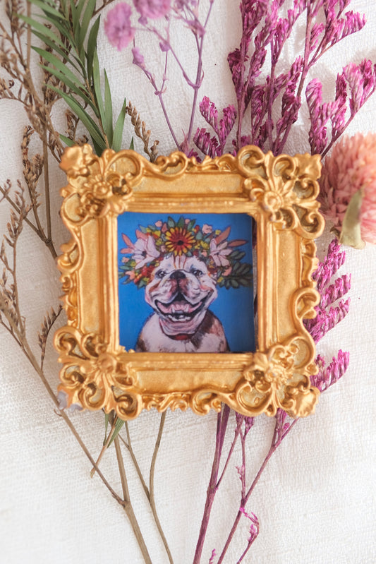 Smiley Dog - Miniature Framed Magnet