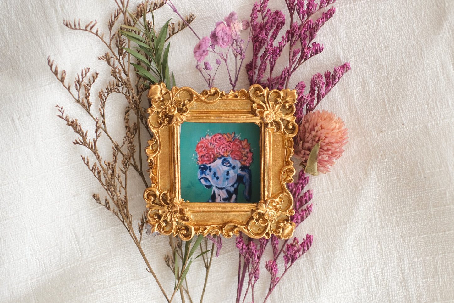 Pretty Dalmatian - Miniature Framed Magnet