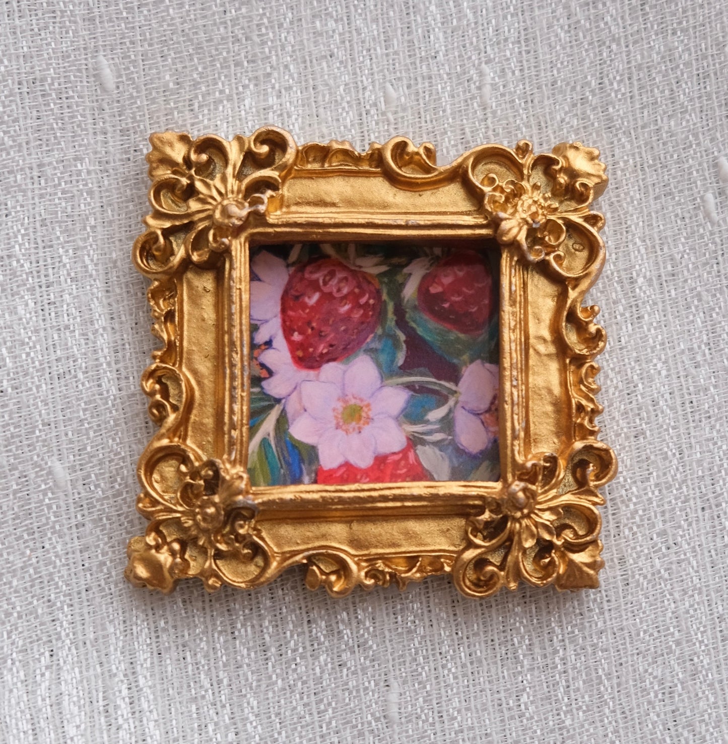 Strawberries - Miniature Framed Magnet