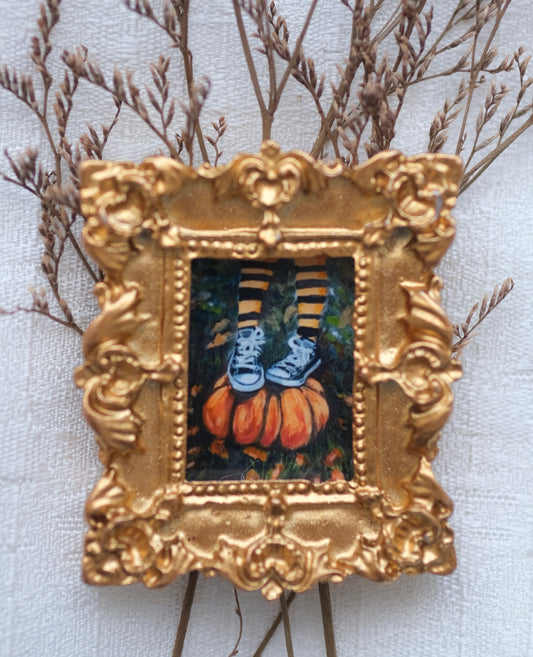 Pumpkin-Rectangle Miniature Framed Magnet