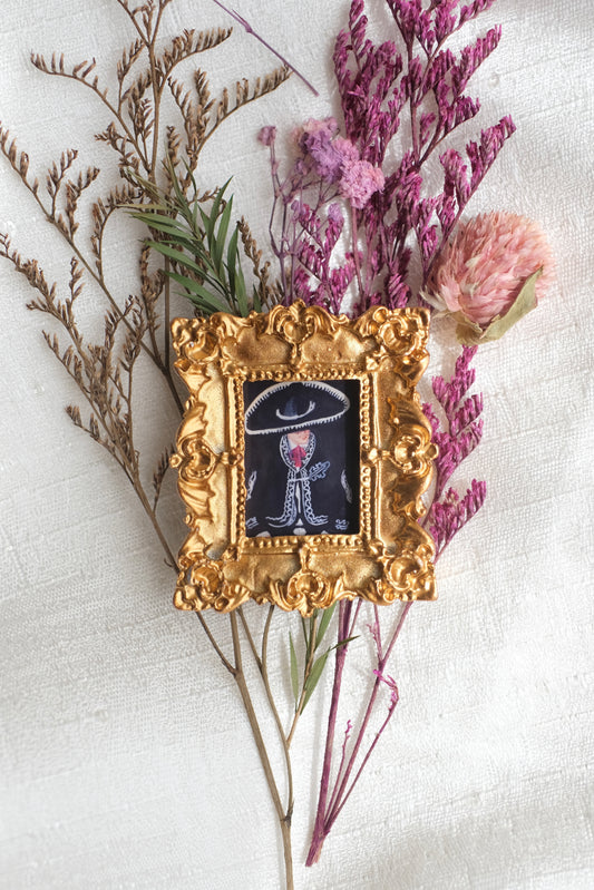 Mariachi in Black - Miniature Framed Magnet