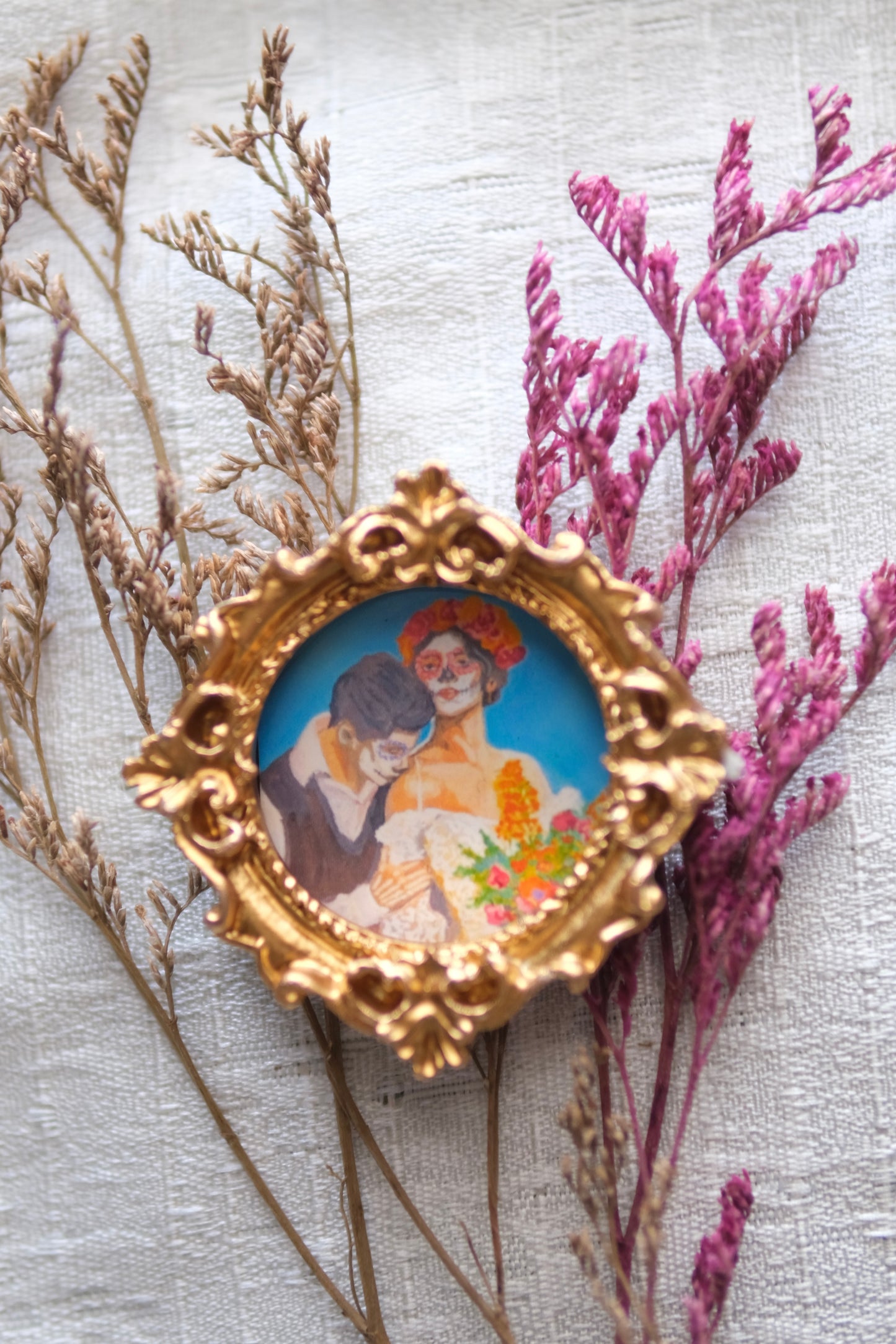 Day Of The Dead - Round Minatare framed Magnets