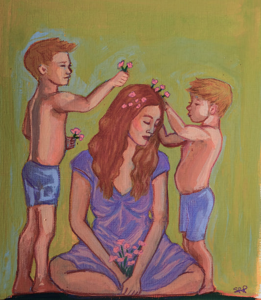 Mother & Her Two Boys- Mother's Day Print