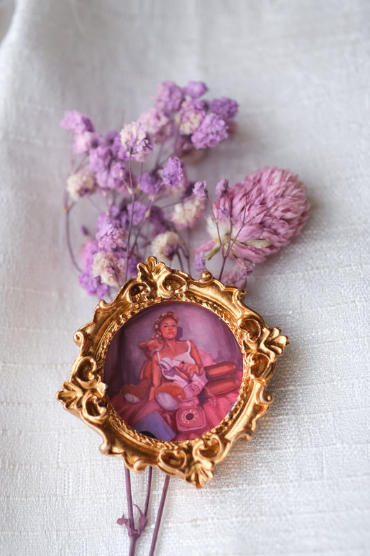 Retro Pink - Miniature Framed Magnet