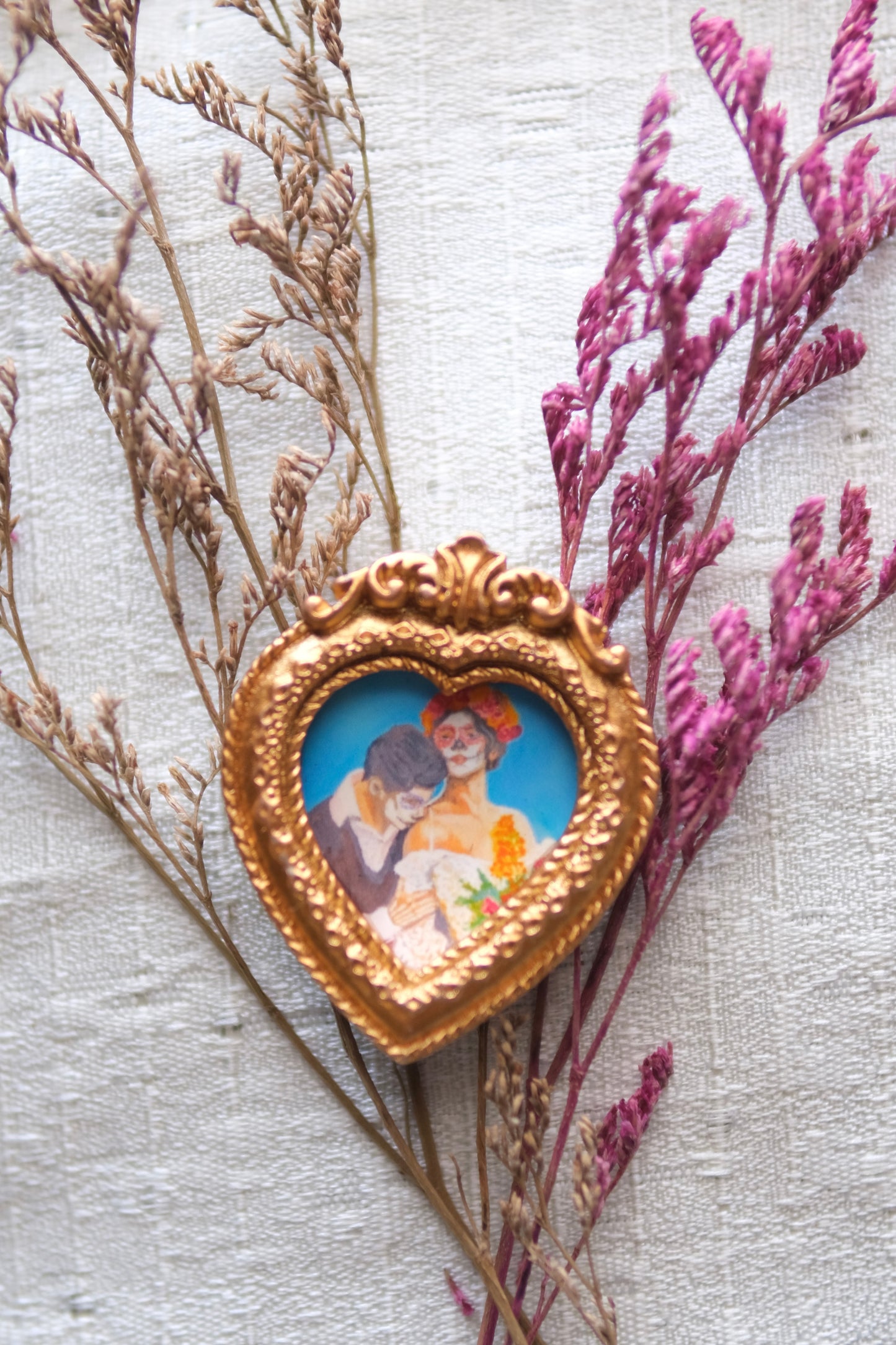 Day Of The Dead - Hear Miniature Framed Magnet