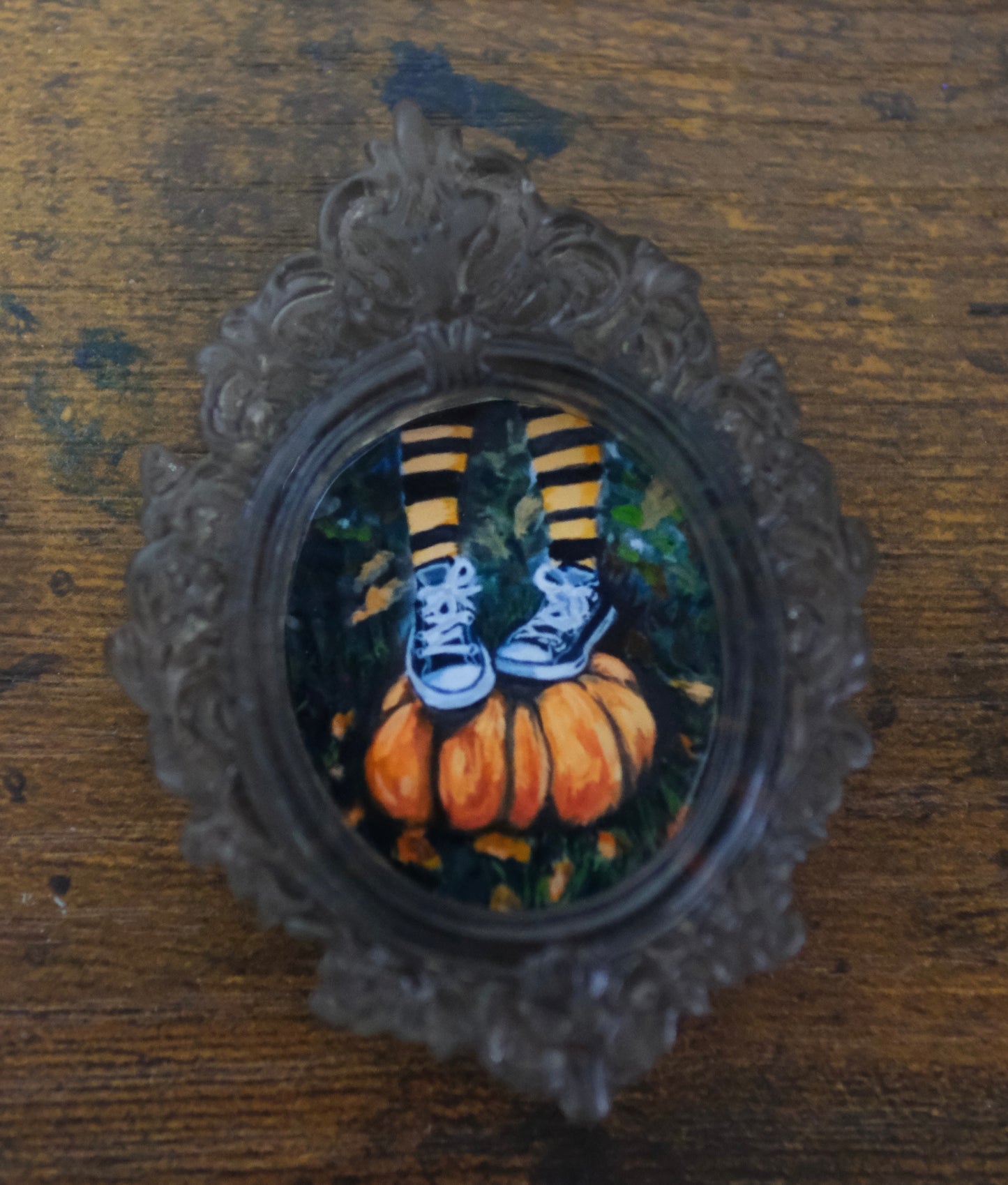 Pumpkin-Dark Miniature Framed Magnet