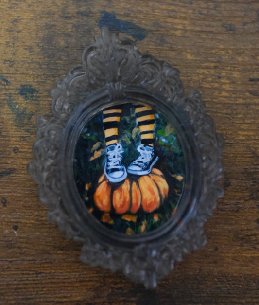 Pumpkin-Dark Miniature Framed Magnet