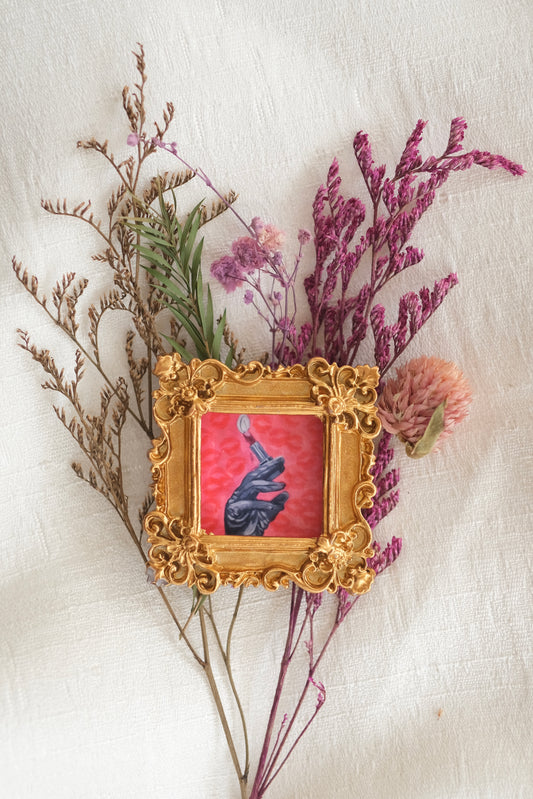 Lipstick & Kisses - Miniature Framed Magnet