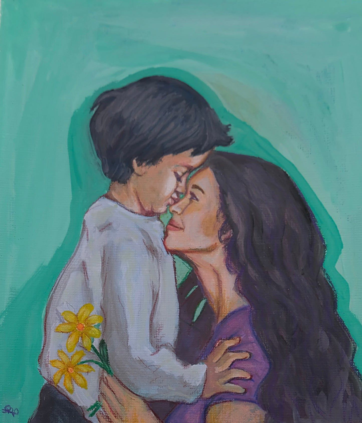 Mother & Son - Miniature Framed Magnet