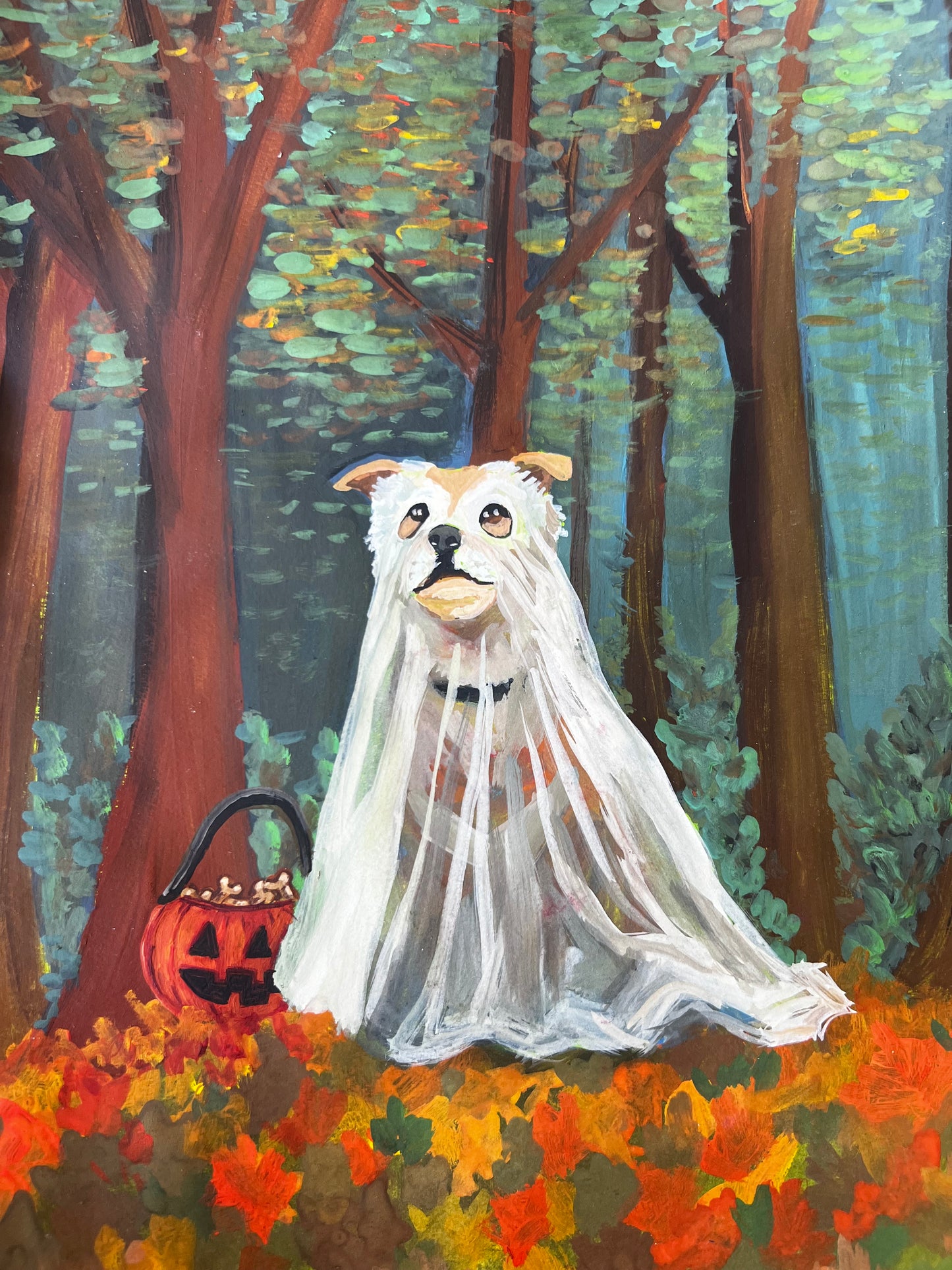 Ghost Dog - Heart Miniature Framed Magnets