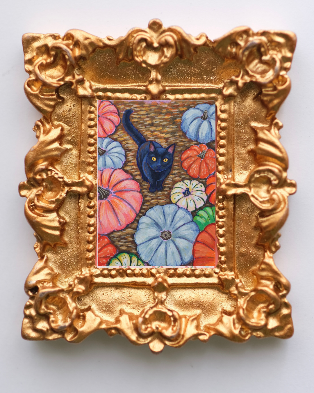 Pumpkin Patch Cat - Art Magnet