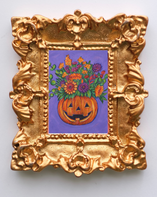 Floral Pumpkin - Art Magnet