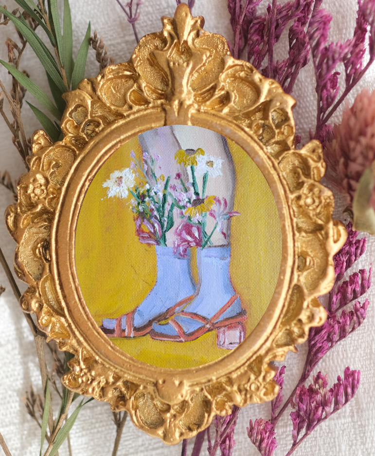 Floral Feet - Art Magnet